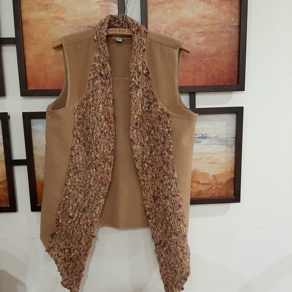 Unique mixed sweater yarn boho fall vest - Picture 1 of 12